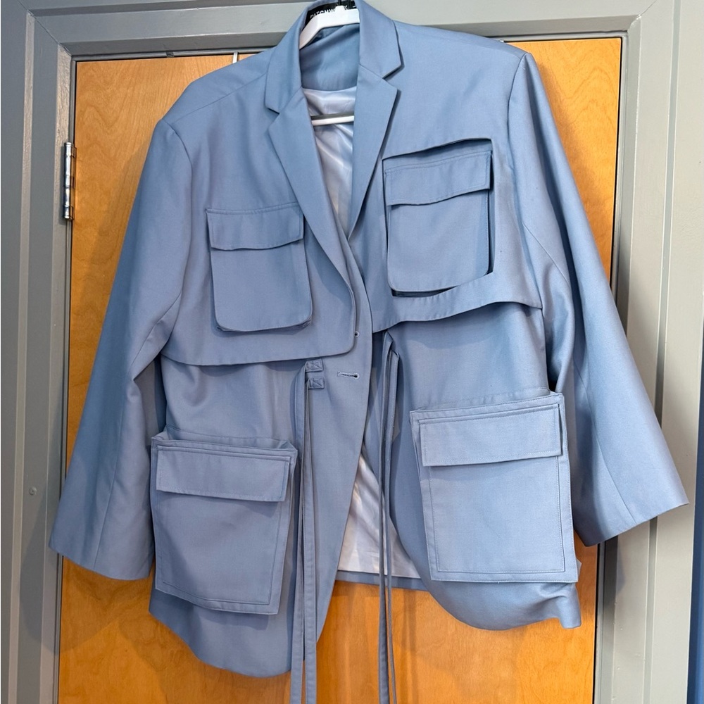 Women's Blue Oversized Utility Blazer